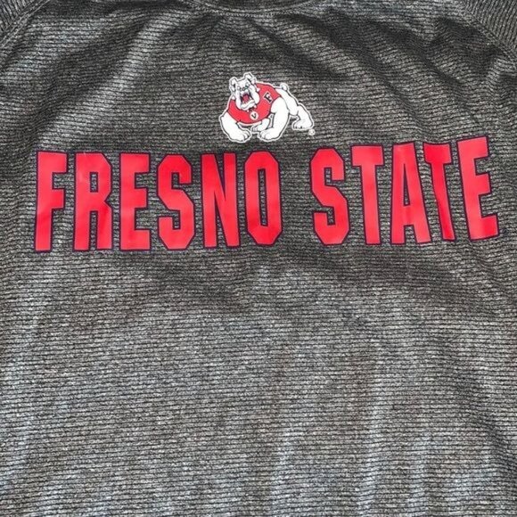 Fresno State Bulldogs Long Sleeve Colosseum Shirt Gray & Red XL Polyester Blend - Picture 6 of 10